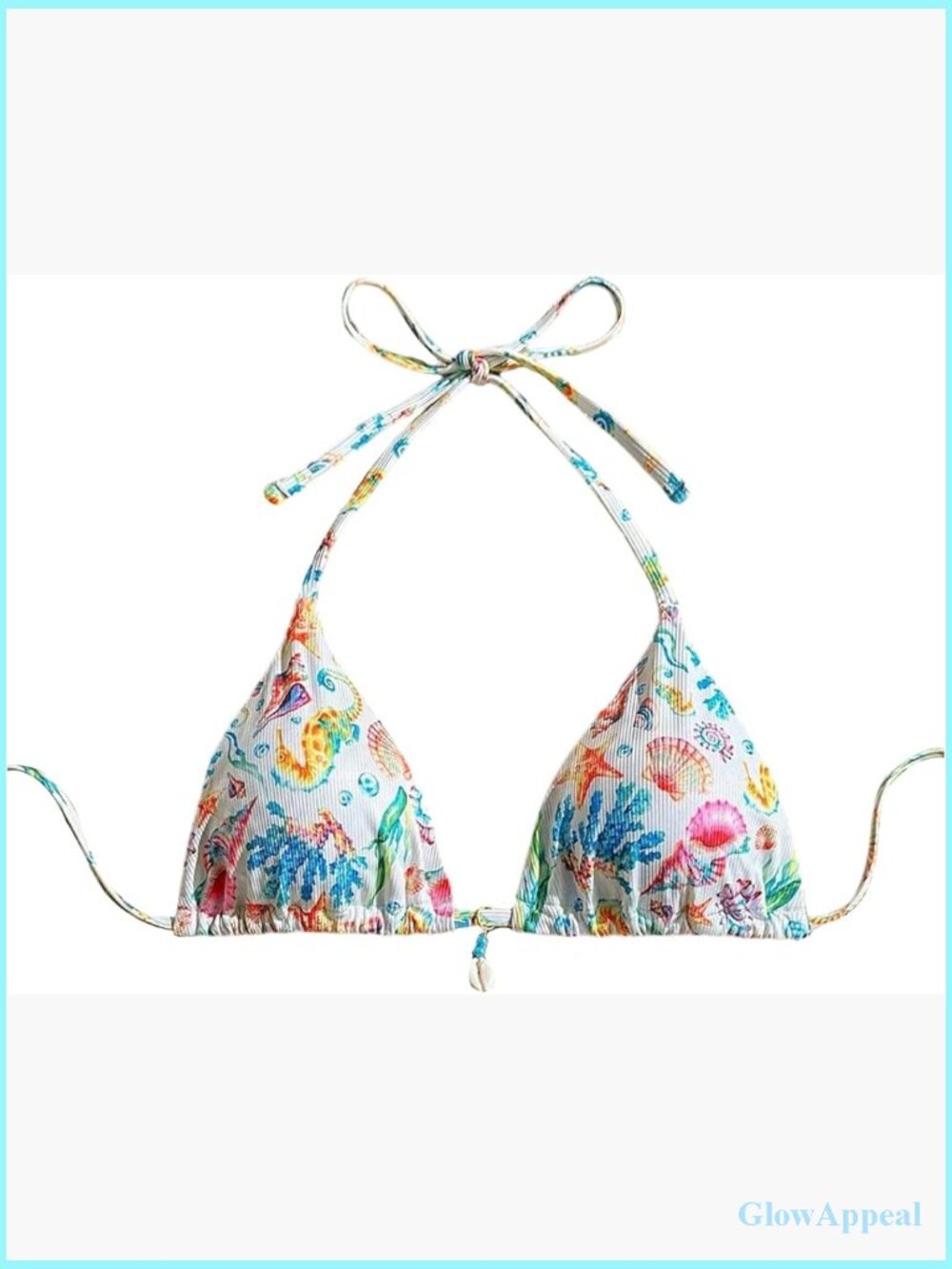 Floral Halter String Triangle Bikini Top Bathing Suit Swim Top S - Picture 1 of 5